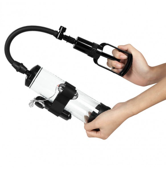 Manual Enlargement Vibration Vacuum Penis Pump (Battery - Black)